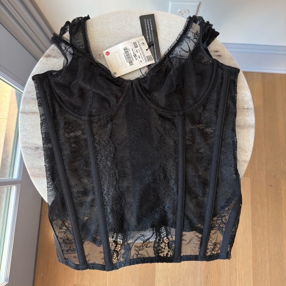 ZARA LACE CORSET LIMITED EDITION BLACK - Picture 3 of 7